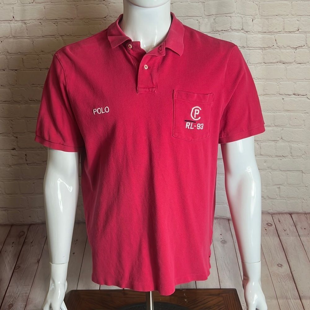 Polo Ralph Lauren Classic Fit Size Large Short Sleeve RL-93 Polo Shirt Red